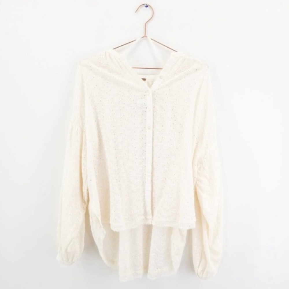 Free People, Maddison Eyelet Blouse, New with tags, Medium, Ivory - Picture 5 of 5
